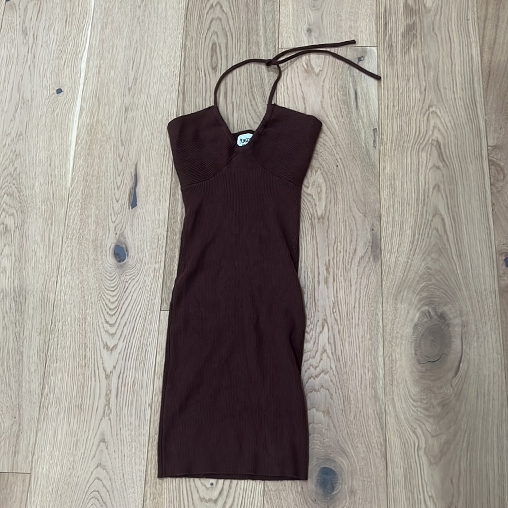 princess polly brown knit mini dress